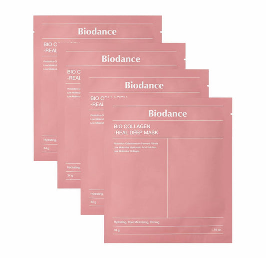 Biodance - lot de 4 masques Bio Collagen Real Deep Mask - 4 pcs masques 34g