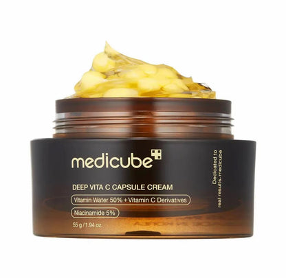 Crème Capsules à la vitamine C - Capsules de vitamines - Teint terne et irrégulier pour une peau glowy -Crème Boba Gold - 55g