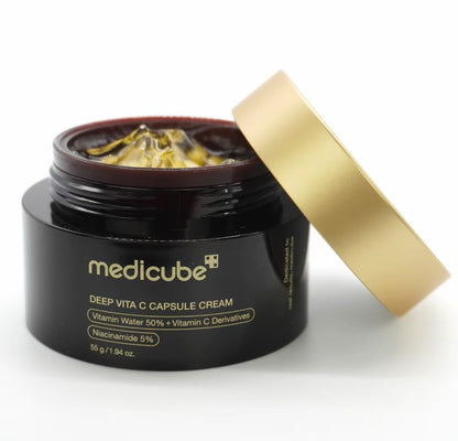 Crème Capsules à la vitamine C - Capsules de vitamines - Teint terne et irrégulier pour une peau glowy -Crème Boba Gold - 55g
