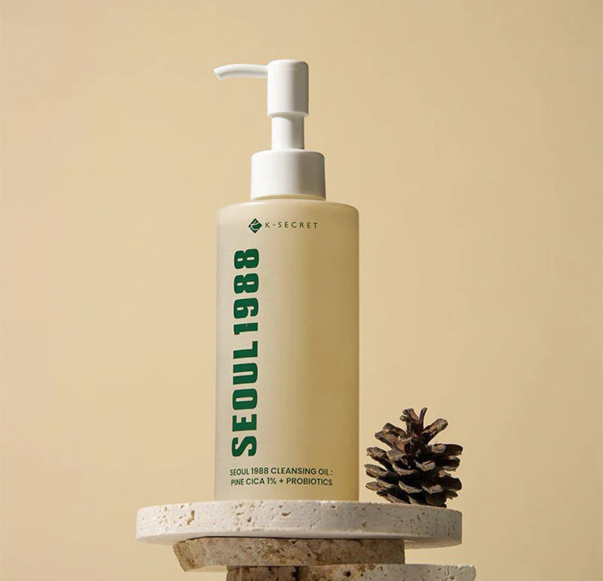 K-secret - SEOUL 1988 Cleansing Oil Pine Cica 1% + Probiotics 200ml - huile nettoyante