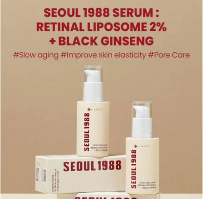 K-Secret - SEOUL 1988 - Sérum Rétinal Liposome 2% + Black Ginseng 30ml - Anti-âge