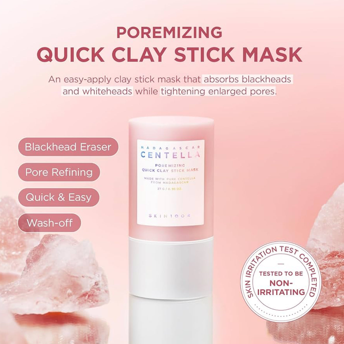 SKIN1004 Madagascar Centella Poremizing Quick Clay Stick Mask - 27g - réduit les pores