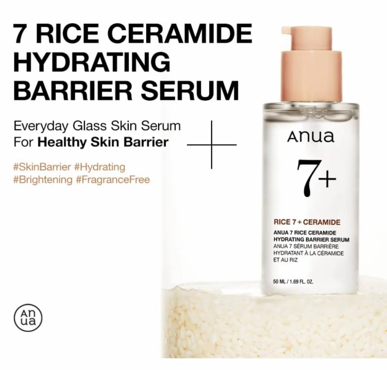 ANUA - 7+ Rice Ceramide Hydrating Barrier Serum 50ml - Serum Hydratant au riz